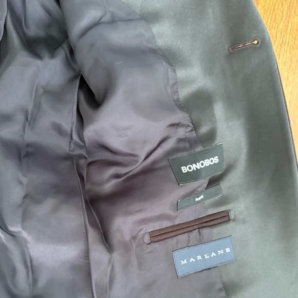 BONOBOS MENS TUXEDO FORMAL DINNER JACKET SHAWL LAPPEL DARK BURGUNDY SLIM 40R - Picture 4 of 5